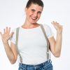 Olive Linen Women's Suspenders