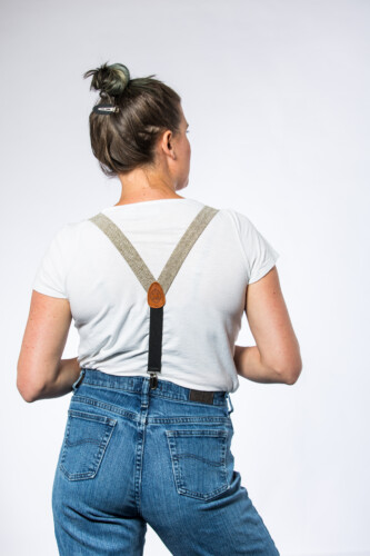 Olive Linen 1" Clip-On Women’s Suspenders - Durian & The Lyon