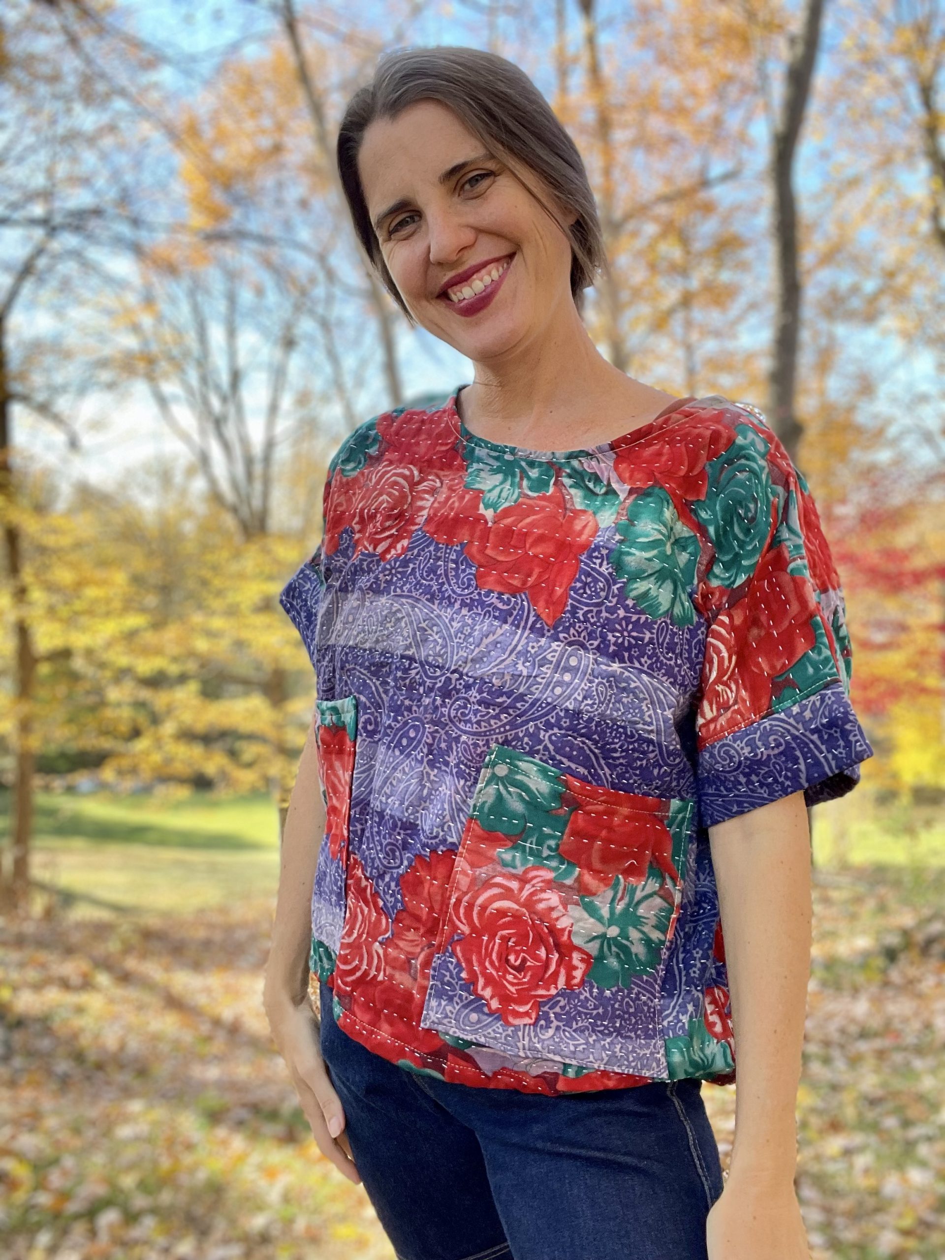 T-shirt donna oversize in cotone con stampa floreale | Perlarara T-shirt donna oversize in cotone con stampa floreale | Perlarara