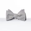 Gray Wedding Bowtie, Gray Linen Butterfly Bowtie