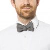 Black Linen Butterfly Bowtie