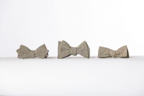 Olive Green Linen Butterfly Bowtie