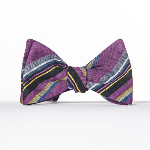 Purple Multi Striped Bow Tie