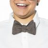 Espresso Linen Butterfly Bowtie