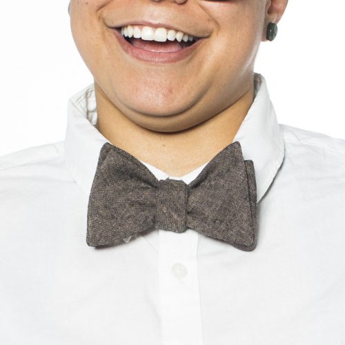 Espresso Linen Butterfly Bowtie