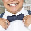 Navy Paddle or Batwing Bow Tie