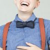 Navy Paddle or Batwing Bow Tie