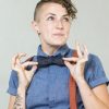 Navy Paddle or Batwing Bow Tie