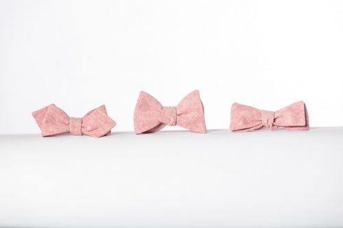 Pink Linen Butterfly Bowtie