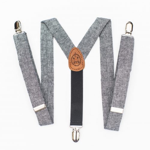 Kids' Suspenders - Blue-Gray Indigo Linen