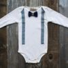 Bow Tie & Suspender baby Onesie