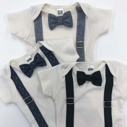 Bow Tie & Suspender baby Onesie