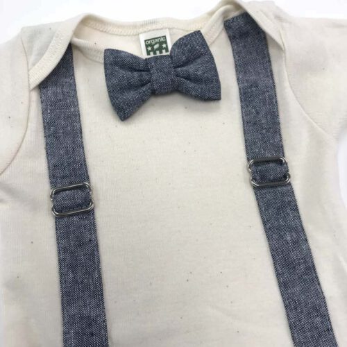 Bow Tie & Suspender baby Onesie