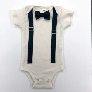 Bow Tie & Suspender baby Onesie