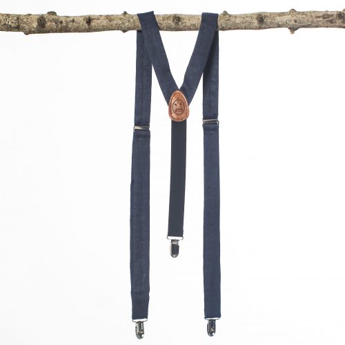 Navy Blue 1" Clip-On Suspenders