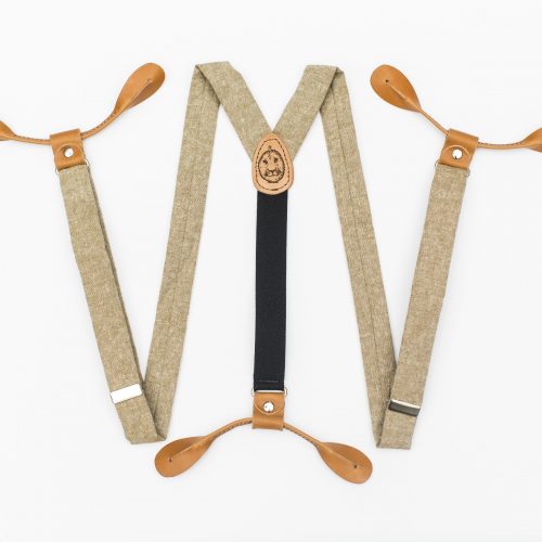 Tan Summer Wedding Suspenders