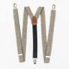 Olive Linen 1" Clip-On Suspenders