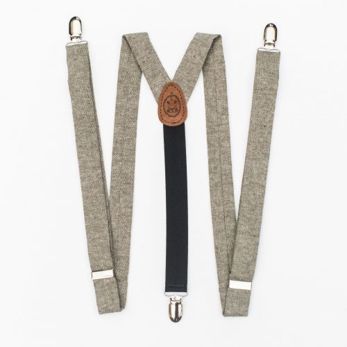 Olive Linen 1" Clip-On Suspenders