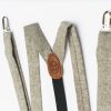 Olive Linen 1" Clip-On Suspenders