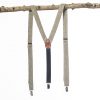 Olive Linen 1" Clip-On Suspenders