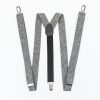 Skinny Suspenders - Black Linen 1" Clip-On Suspenders