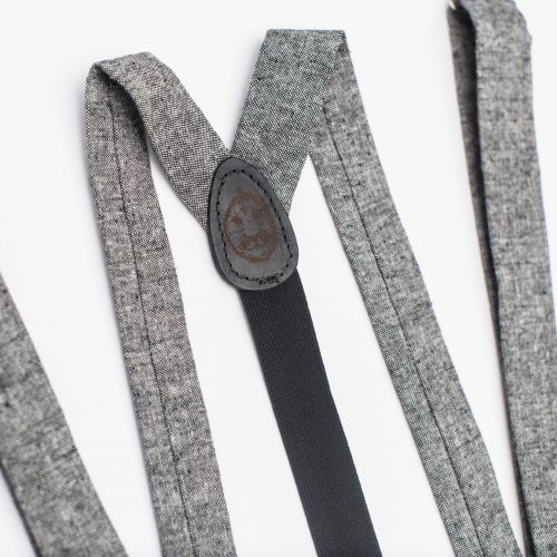 Skinny Suspenders - Black Linen 1" Clip-On Suspenders