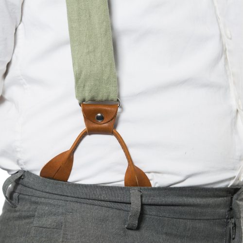 Sage Green Suspenders - Wide Strapped Button Suspenders