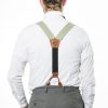 Sage Green Suspenders - Wide Strapped Button Suspenders