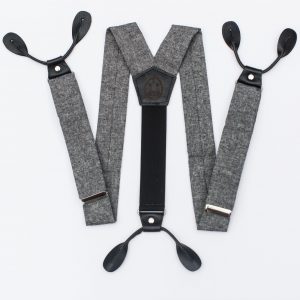 Black Linen Suspenders